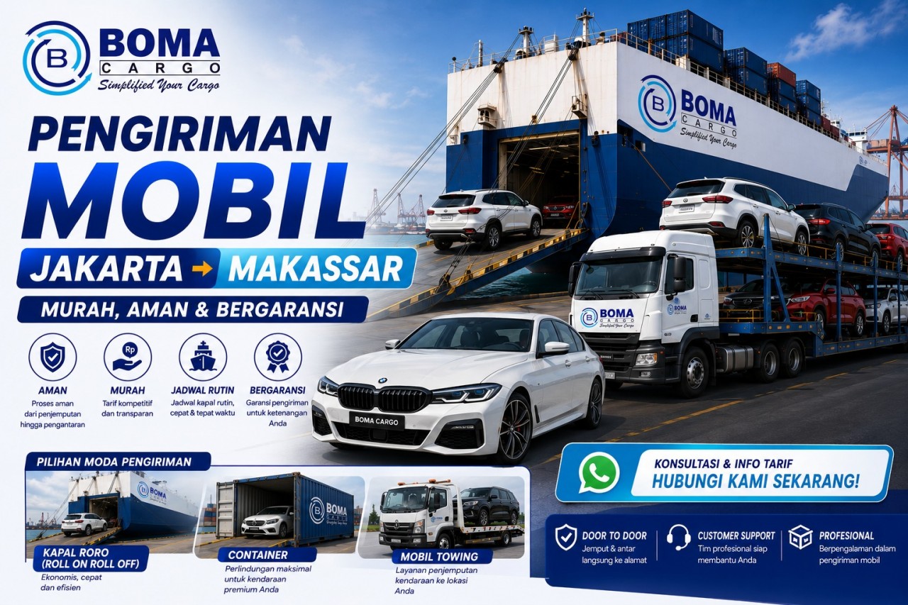 Pengiriman Mobil Jakarta Makassar Murah, Aman & Bergaransi | Boma Cargo