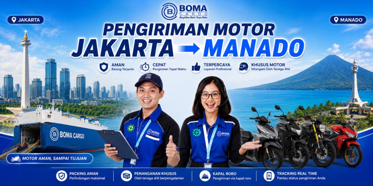 Jasa Pengiriman Motor Jakarta Manado untuk Motor Pribadi, Dealer & Komunitas | Boma Cargo